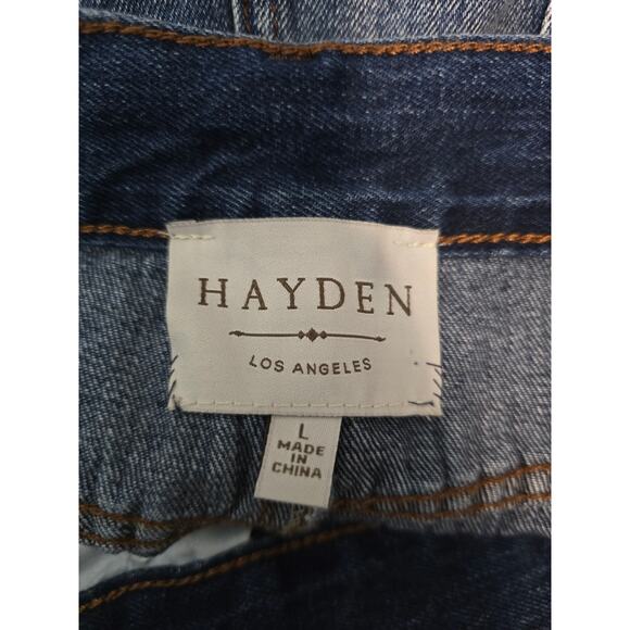 Hayden Los Angeles Athropologie Angle Button Fly Raw Hem Women's Skirt L - Picture 5 of 6